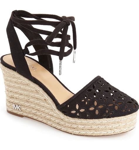 michael kors lace up espadrille wedges|Michael Kors suede wedge sandals.